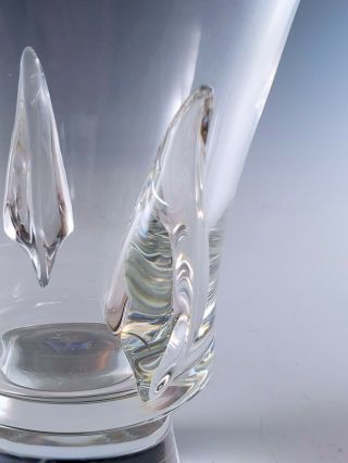 1957 Steuben WING VASE Lloyd Atkins SP919 Signed Vintage MidCentury Art Glass 4