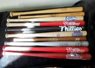 25 Dif 18 " Wooden Baseball Bats Adirondack Louisville Slugger Mostly Phillies Nr