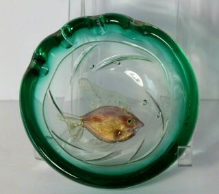 Vintage Mid 20thC Italian Cendese or Barovie Fish Aquarium Art Glass Paperweight 3