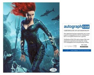 Amber Heard " Aquaman " Autograph Signed 8x10 Photo B Acoa