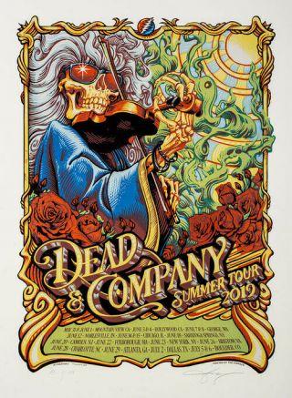 Dead And Company 2019 Summer Tour Poster By Aj Masthay Artist Signed