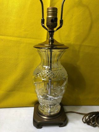 Vintage Waterford Crystal Brass Table Lamp,  22 " H