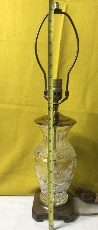 VINTAGE WATERFORD CRYSTAL BRASS Table LAMP,  22 