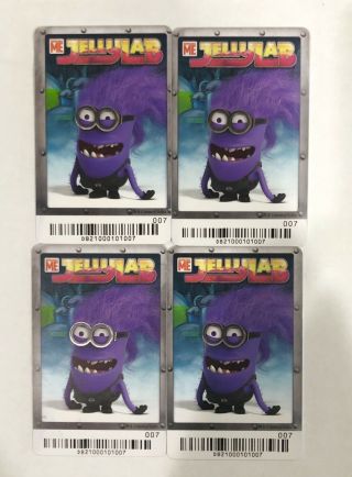 DAVE AND BUSTERS DESPICABLE ME JELLYLAB GAME - FOUR EVIL MINION RARE CARDS 2