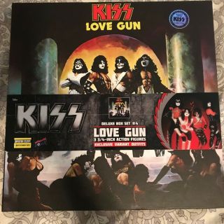 Kiss Love Gun Action Figures Sdcc 3 3/4 Exclusive Deluxe Box Set 0198