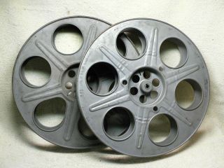 2 Vintage 14 " Inch 35mm Motion Picture Movie Film Metal Reels.  Goldberg Bros.  Reel