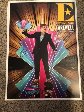 Elton John Signed Autographed Farewell Concert Poster Limited /500 Yellow Brick
