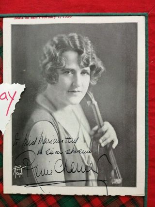 Circa 1930 Renee Chemet Signed Autograph Program Cardboard