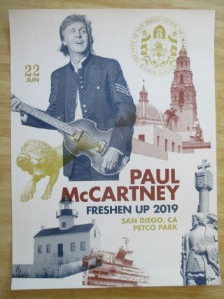 Paul Mccartney Freshen Up Tour 2019 Beatles Concert Poster 157/300 San Diego