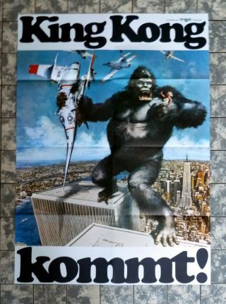 King Kong German 1 - Sheet Filmposter 23x33 Jeff Bridges Jessica Lange´76 Teaser