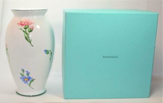 Box Tiffany & Co Porcelain Sintra Floral 10 3/4 " H Vase