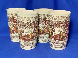 Vernon Kilns China Frontier Days Winchester 73 Pattern Set Of 4 Tumblers