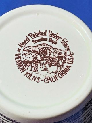 Vernon Kilns China Frontier Days Winchester 73 pattern set of 4 tumblers 3