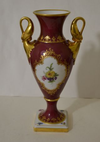 Ak Kaiser Swan Handled Vase W Germany