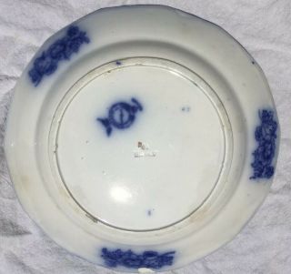 Flow Blue tonquin W.  Adams And Sons Ironstone Plates 8 1/2 Inch Diameter 4
