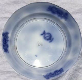 Flow Blue tonquin W.  Adams And Sons Ironstone Plates 8 1/2 Inch Diameter 5