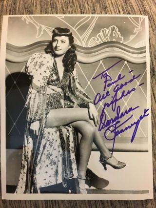 Barbara Stanwyck Hand Signed Autographed 8 X10 Photo W/coa
