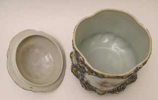 Antique Hand Painted Nippon Porcelain Moriage Cracker/Biscuit Jar 7