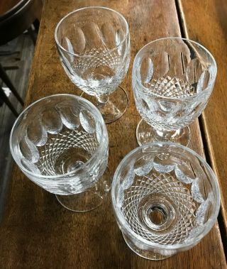 (set Of 4) Waterford Ireland Crystal Colleen Water Wine Goblet Glass
