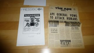 Planet Of The Apes & Beneath Planet Of Apes 1971 Press Book W/ Ape News