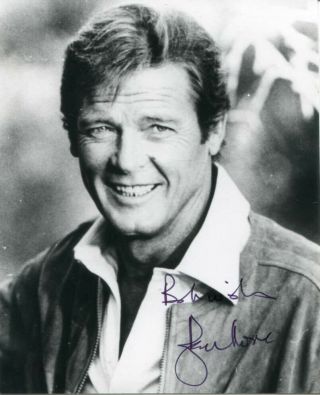 Actor Roger Moore James Bond 007 Autograph,  Signed Photo