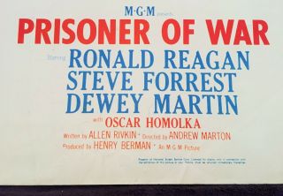 1954 PRISONER OF WAR Movie Poster 22 x 28 RONALD REAGAN Style A 6