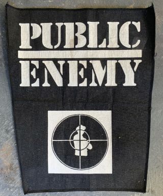Public Enemy Large Vintage Cloth Jacket Patch Rare 1980’s Rap Hip Hop Deadstock