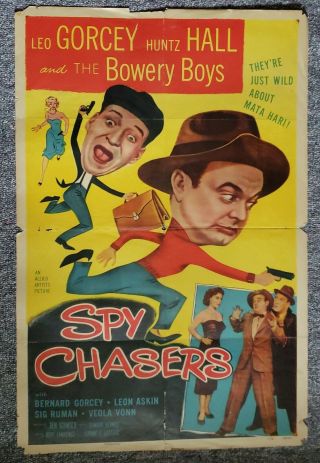 Spy Chasers 1955 Edward Bernds Gorcey Huntz Hall Bowery Boys One Sheet Poster