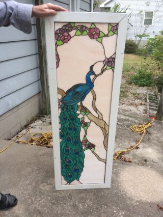 Peacock Stained Glass Window - Hand Crafted - Made Using Foil And Solder.