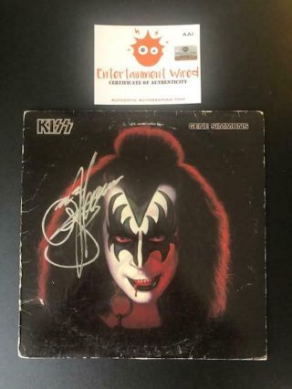 Gene Simmons Autographed Kiss Gene Simmons Solo Lp No Record Dual Holo