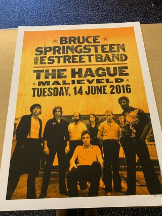 Bruce Springsteen River Tour 2016 Official Poster 14th June The Hague Malieveld