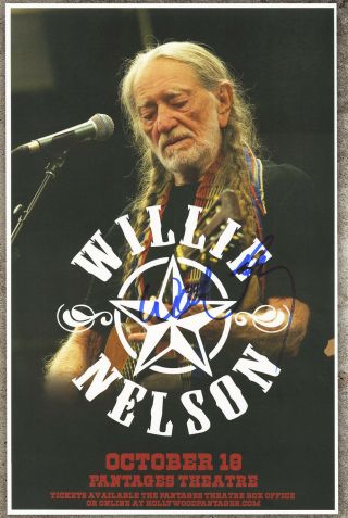 Willie Nelson Autographed Live Show Gig Poster Always On My Mind