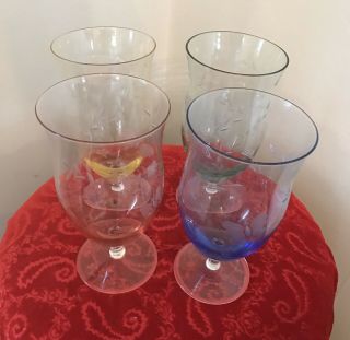 Lenox Butterfly Meadow All Purpose Goblet Set Of 4 Blue Yellow Green Pink,  2 =6