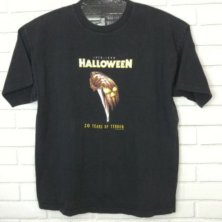 Halloween Michael Myers T Shirt Horror Movie 20 Years Of Terror 1998 Black Xl
