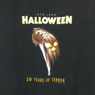Halloween Michael Myers T Shirt Horror Movie 20 Years Of Terror 1998 Black XL 2
