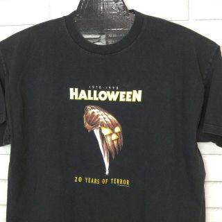 Halloween Michael Myers T Shirt Horror Movie 20 Years Of Terror 1998 Black XL 3