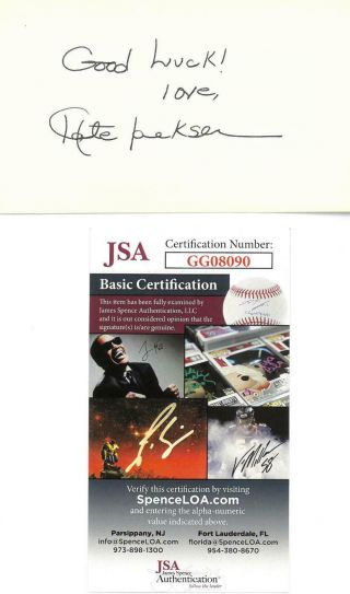 Kate Jackson Signed Authentic Autographed 3x5 Cream Index Card Jsa Gg08090