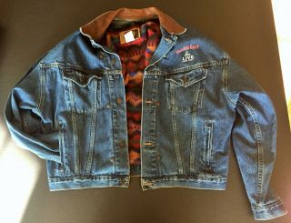 John Candy Wagons East " Promotional " Wool Lined Denim Jacket (xl - Never Worn)