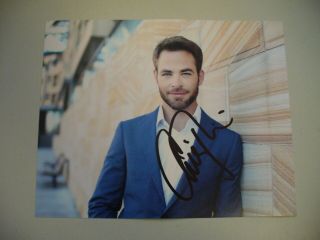 Chris Pine In Person Hand Signed Handsome & Sexy 10x8 Photograph W/proof,  1
