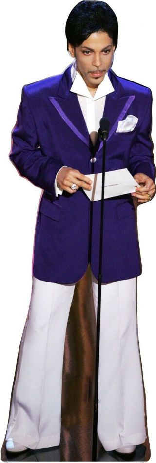 Prince - Purple Tux Top/white Pant - 62 " Life Size Cardboard Cutout Standup Standee