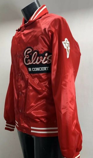 VINTAGE Elvis Presley In Concert Red Satin Tour Jacket 70s 80s TCB Men’s L 3