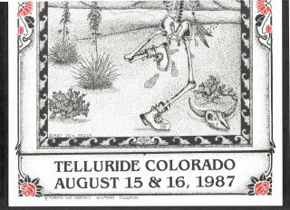 The Grateful Dead 1987 Jack Rajca Dancing Skeleton Poster Telluride Colorado 5