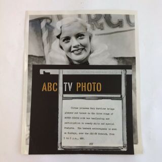 Vintage Press Photo Mary Hartline Abc Tv Show Circus 1949