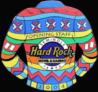 Hard Rock Hotel Tampa 2004 Grand Opening Staff Pin Tribal Jacket Os - Hrc 22569