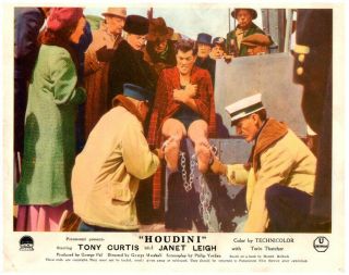 Houdini Lobby Card 1953 Tony Curtis Chained Magic Trick Classic