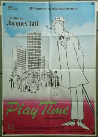 Qe71 Playtime Jacques Tati Rare 1sh Spanish Poster