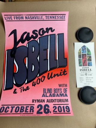 Jason Isbell Hatch Show Print Official Ryman Night 7 Poster 10/26/19 Nashville