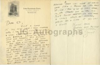 George Jessel - Comedic Actor And Entertainer - Signed Letter (als)