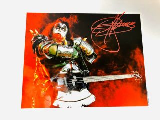 Kiss Gene Simmons Signed 8x10 Photo Blood