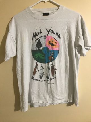 Neil Young Booker T Mg’s Tour 2 - Sided Concert T Shirt L Vintage 1993